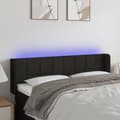 Miniatyrbillede 2 af 6: vidaXL sengegavl med LED-lys 147x16x78/88 cm stof sort