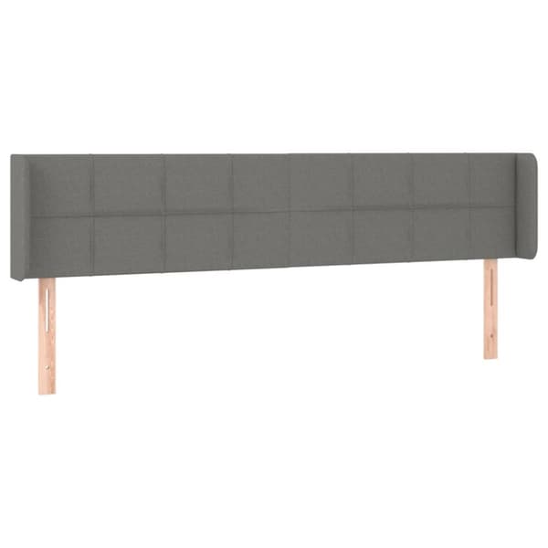 vidaXL sengegavl med LED-lys 183x16x78/88 cm stof mørkegrå