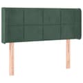Miniatyrbillede 3 af 6: vidaXL sengegavl med LED-lys 83x16x78/88 cm fløjl Mørkegrøn