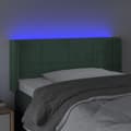 Miniatyrbillede 4 af 6: vidaXL sengegavl med LED-lys 83x16x78/88 cm fløjl Mørkegrøn