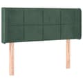 Miniatyrbillede 3 af 6: vidaXL sengegavl med LED-lys 93x16x78/88 cm fløjl Mørkegrøn