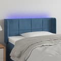 Miniatyrbillede 2 af 6: vidaXL sengegavl med LED-lys 93x16x78/88 cm fløjl Mørkeblå