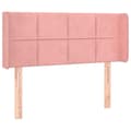 Miniatyrbild 3 av 6: vidaXL Sänggavel LED rosa 103x16x78/88 cm sammet