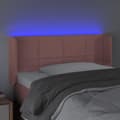 Miniatyrbild 4 av 6: vidaXL Sänggavel LED rosa 103x16x78/88 cm sammet