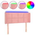 Miniatyrbild 1 av 6: vidaXL Sänggavel LED rosa 103x16x78/88 cm sammet