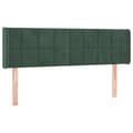 Miniatyrbillede 3 af 6: vidaXL sengegavl med LED-lys 147x16x78/88 cm fløjl mørkegrøn
