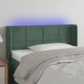 Miniatyrbillede 2 af 6: vidaXL sengegavl med LED-lys 103x16x78/88 cm fløjl mørkegrøn