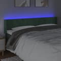 Miniatyrbillede 4 af 6: vidaXL sengegavl med LED-lys 163x16x78/88 cm fløjl mørkegrøn