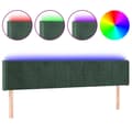 Miniatyrbillede 1 af 6: vidaXL sengegavl med LED-lys 163x16x78/88 cm fløjl mørkegrøn