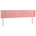 Miniatyrbillede 3 af 6: vidaXL sengegavl med LED-lys 183x16x78/88 cm fløjl lyserød
