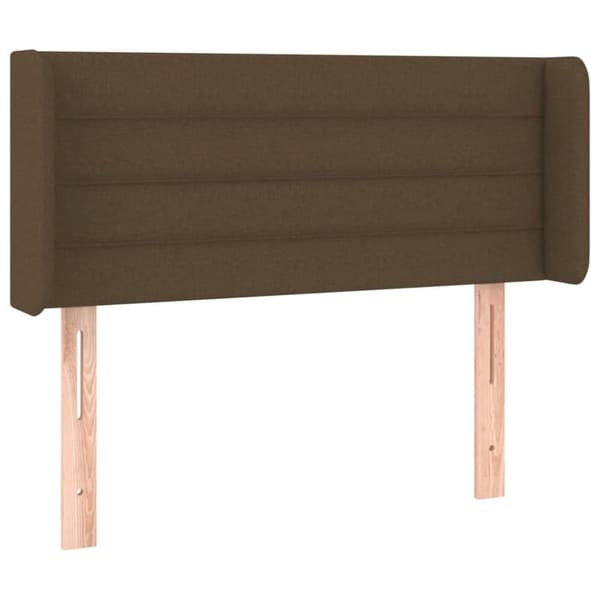 vidaXL sengegavl med LED-lys 83x16x78/88 cm stof mørkebrun