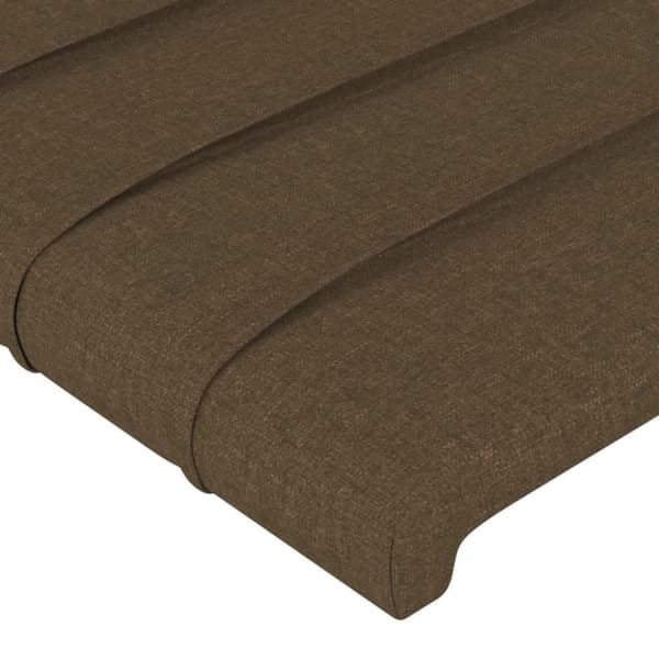vidaXL sengegavl med LED-lys 83x16x78/88 cm stof mørkebrun