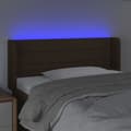 Miniatyrbillede 4 af 6: vidaXL sengegavl med LED-lys 103x16x78/88 cm stof mørkebrun