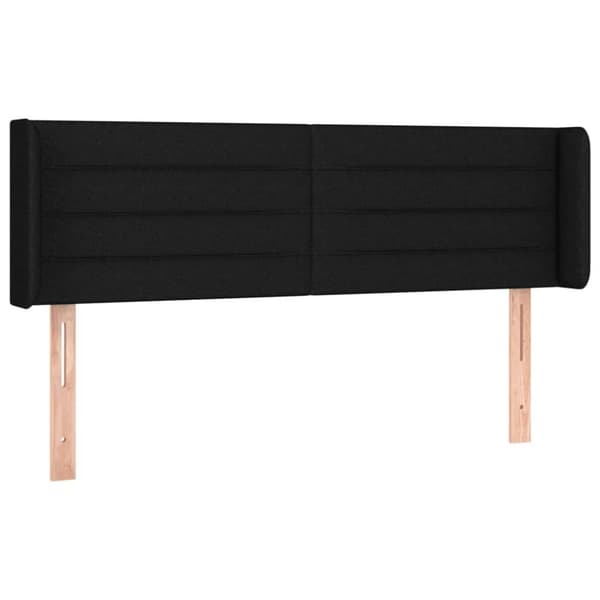 vidaXL sengegavl med LED-lys 147x16x78/88 cm stof sort