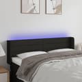 Miniatyrbillede 2 af 6: vidaXL sengegavl med LED-lys 147x16x78/88 cm stof sort