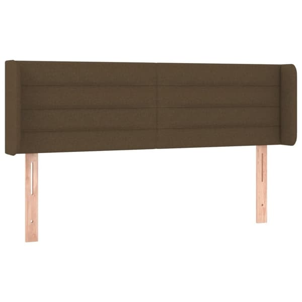 vidaXL sengegavl med LED-lys 147x16x78/88 cm stof mørkebrun