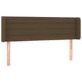 Miniatyrbillede 3 af 6: vidaXL sengegavl med LED-lys 147x16x78/88 cm stof mørkebrun