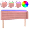 Miniatyrbild 1 av 6: vidaXL Sänggavel LED rosa 147x16x78/88 cm sammet