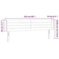 Miniatyrbillede 6 af 6: vidaXL sengegavl med LED-lys 203x16x78/88 cm stof sort