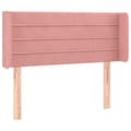 Miniatyrbillede 3 af 6: vidaXL sengegavl med LED-lys 83x16x78/88 cm fløjl lyserød