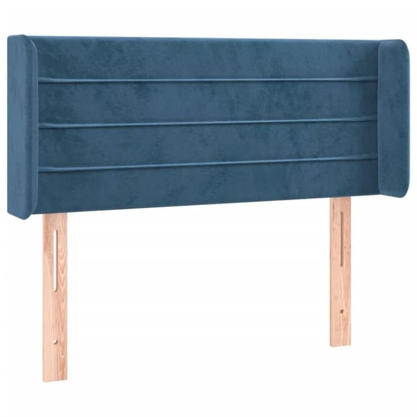 vidaXL sengegavl med LED-lys 83x16x78/88 cm stof Mørkeblå