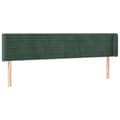Miniatyrbillede 3 af 6: vidaXL sengegavl med LED-lys 163x16x78/88 cm fløjl mørkegrøn