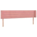 Miniatyrbillede 3 af 6: vidaXL sengegavl med LED-lys 163x16x78/88 cm fløjl lyserød