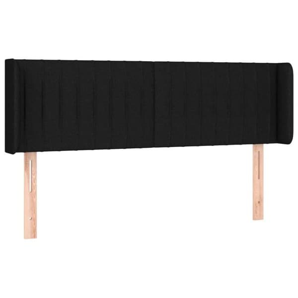 vidaXL sengegavl med LED-lys 147x16x78/88 cm stof sort