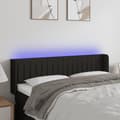 Miniatyrbillede 2 af 6: vidaXL sengegavl med LED-lys 147x16x78/88 cm stof sort