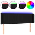 Miniatyrbillede 1 af 6: vidaXL sengegavl med LED-lys 147x16x78/88 cm stof sort