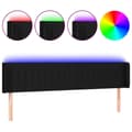 Miniatyrbillede 1 af 6: vidaXL sengegavl med LED-lys 203x16x78/88 cm stof sort