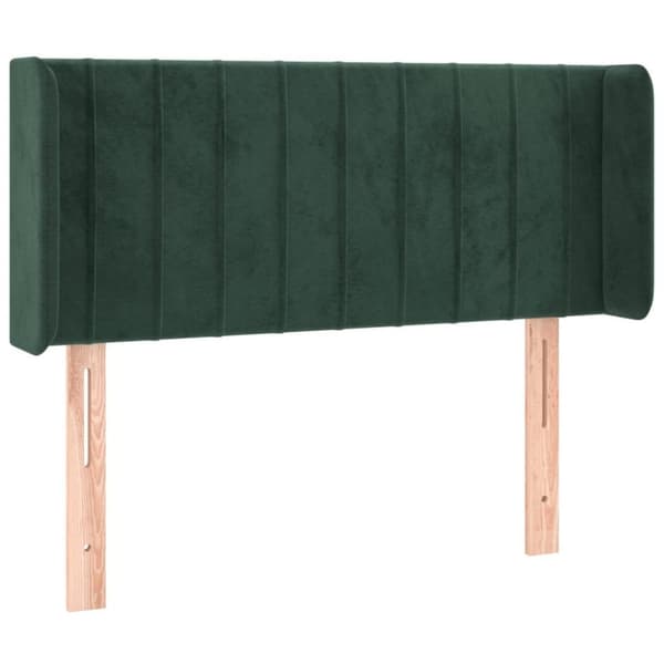 vidaXL sengegavl med LED-lys 93x16x78/88 cm fløjl Mørkegrøn
