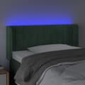 Miniatyrbillede 4 af 6: vidaXL sengegavl med LED-lys 93x16x78/88 cm fløjl Mørkegrøn