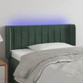 Miniatyrbillede 2 af 6: vidaXL sengegavl med LED-lys 93x16x78/88 cm fløjl Mørkegrøn