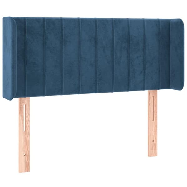 vidaXL sengegavl med LED-lys 103x16x78/88 cm fløjl mørkeblå