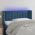 Miniatyrbillede 2 af 6: vidaXL sengegavl med LED-lys 103x16x78/88 cm fløjl mørkeblå