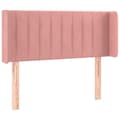Miniatyrbillede 3 af 6: vidaXL sengegavl med LED-lys 103x16x78/88 cm fløjl lyserød