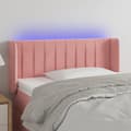 Miniatyrbillede 2 af 6: vidaXL sengegavl med LED-lys 103x16x78/88 cm fløjl lyserød