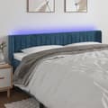 Miniatyrbillede 2 af 6: vidaXL sengegavl med LED-lys 183x16x78/88 cm fløjl mørkeblå