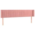 Miniatyrbillede 3 af 6: vidaXL sengegavl med LED-lys 183x16x78/88 cm fløjl lyserød