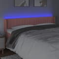 Miniatyrbillede 4 af 6: vidaXL sengegavl med LED-lys 183x16x78/88 cm fløjl lyserød