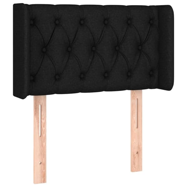 vidaXL sengegavl med LED-lys 83x16x78/88 cm stof sort