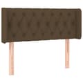 Miniatyrbillede 3 af 6: vidaXL sengegavl med LED-lys 93x16x78/88 cm stof mørkebrun