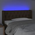 Miniatyrbillede 4 af 6: vidaXL sengegavl med LED-lys 93x16x78/88 cm stof mørkebrun