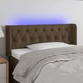 Miniatyrbillede 1 af 6: vidaXL sengegavl med LED-lys 93x16x78/88 cm stof mørkebrun
