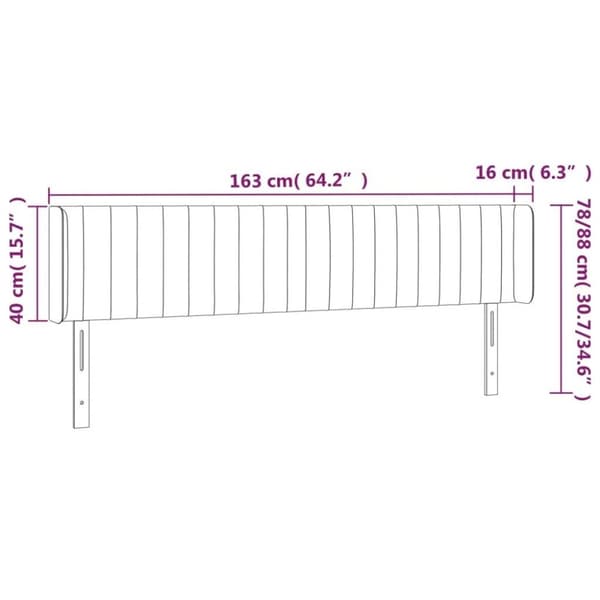 vidaXL Sänggavel LED mörkgrön 163x16x78/88 cm sammet