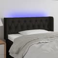 Miniatyrbillede 1 af 6: vidaXL sengegavl med LED-lys 103x16x78/88 cm stof sort