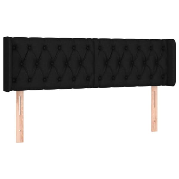 vidaXL sengegavl med LED-lys 163x16x78/88 cm stof sort
