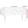 Miniatyrbillede 6 af 6: vidaXL sengegavl med LED-lys 147x16x78/88 cm stof sort