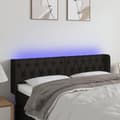 Miniatyrbillede 2 af 6: vidaXL sengegavl med LED-lys 147x16x78/88 cm stof sort